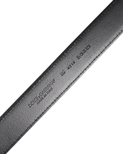 Dolce & Gabbana Brown Classic Calf Leather Silver Buckle Belt