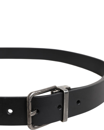 Dolce & Gabbana Black Classic Leather Metal Buckle Belt