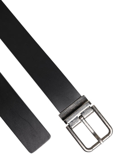 Dolce & Gabbana Black Classic Leather Metal Buckle Belt