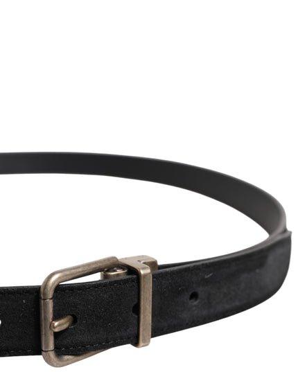 Dolce & Gabbana Black Calf Leather Classic Metal Buckle Belt