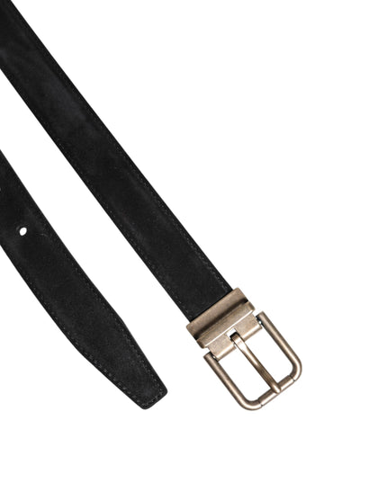Dolce & Gabbana Black Calf Leather Classic Metal Buckle Belt