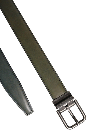 Dolce & Gabbana Green Classic Leather Metal Buckle Belt