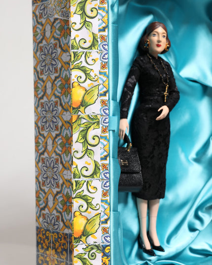 Dolce & Gabbana Black Dress MARIA Porcelain Fashion Show Leather Sicily Dolls
