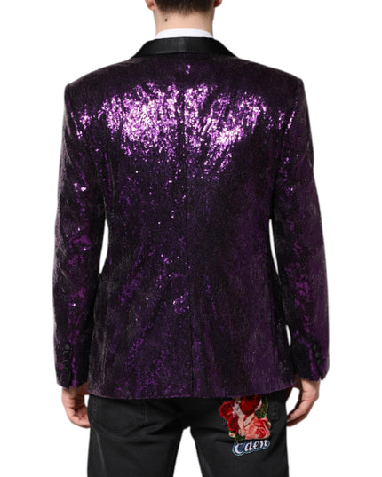 Dolce & Gabbana Purple SICILIA Sequin Embellish Coat Jacket