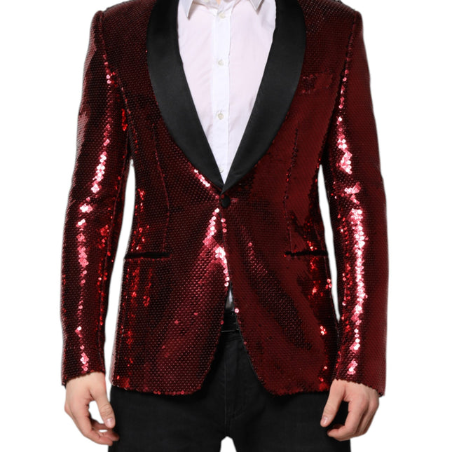 Dolce & Gabbana Red SICILIA Sequin Embellish Blazer Jacket
