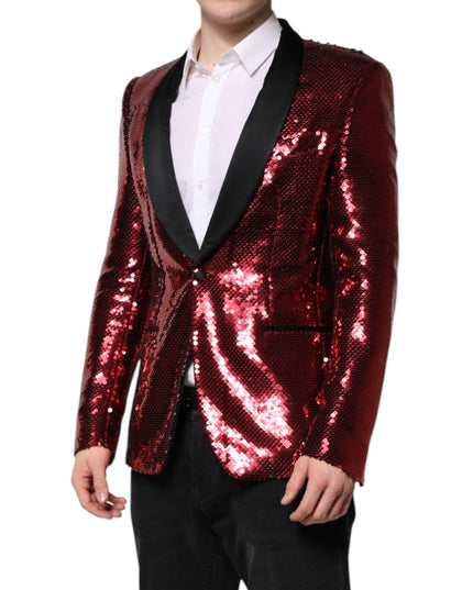 Dolce & Gabbana Red SICILIA Sequin Embellish Blazer Jacket