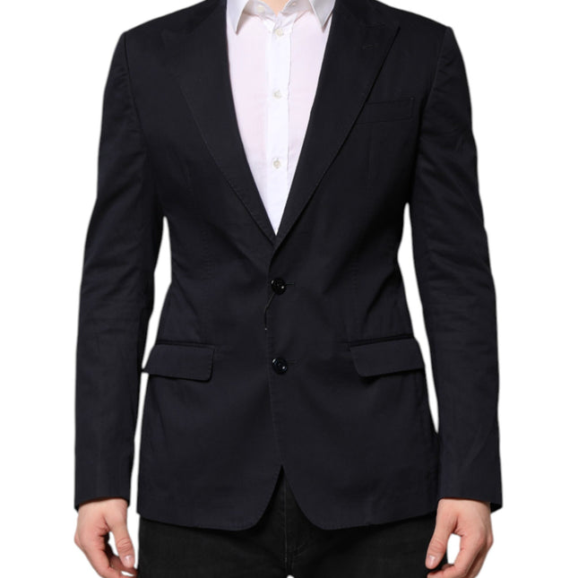 Dolce & Gabbana Dark Blue TAORMINA Cotton Blazer Suit Jacket