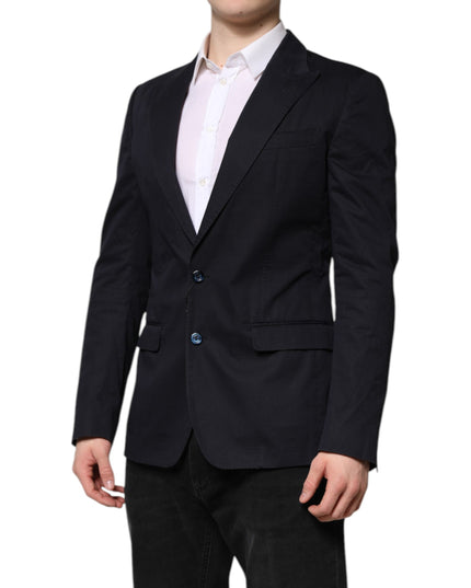 Dolce & Gabbana Dark Blue TAORMINA Cotton Blazer Suit Jacket