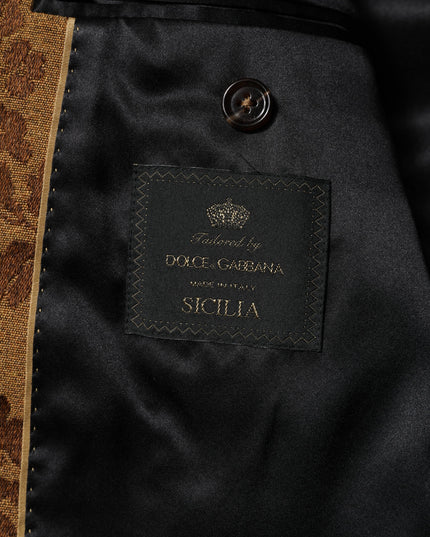 Dolce & Gabbana Brown Floral Jacquard SICILIA 2 Piece Suit