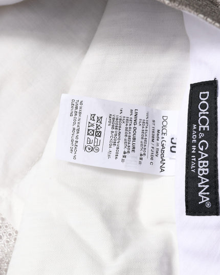 Dolce & Gabbana Light Gray Jacquard Silk Dotted 2 Piece Suit