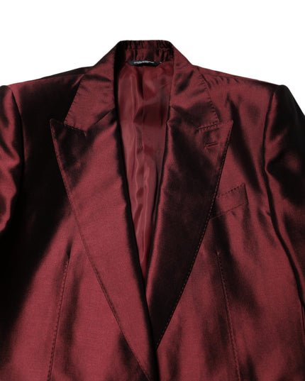 Dolce & Gabbana Bordeaux Silk 2 Piece Single Breasted Suit