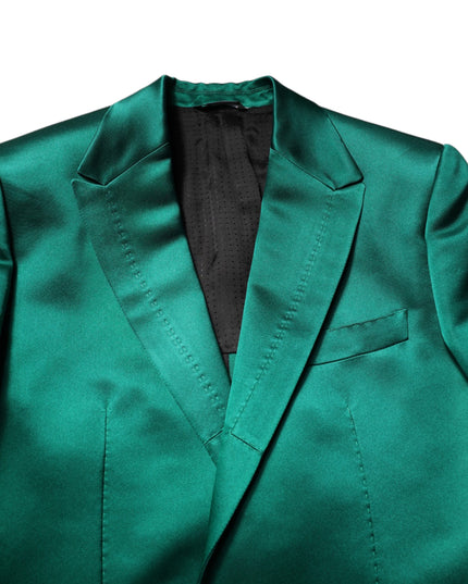 Dolce & Gabbana Green Silk 3 Piece Single Breasted Suit