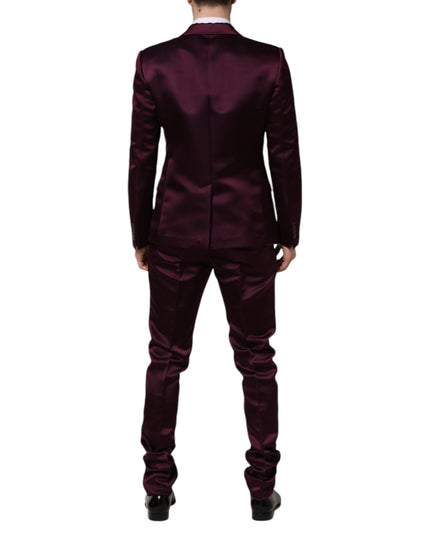 Dolce & Gabbana Dark Purple Silk 3Piece Single Breasted Suit