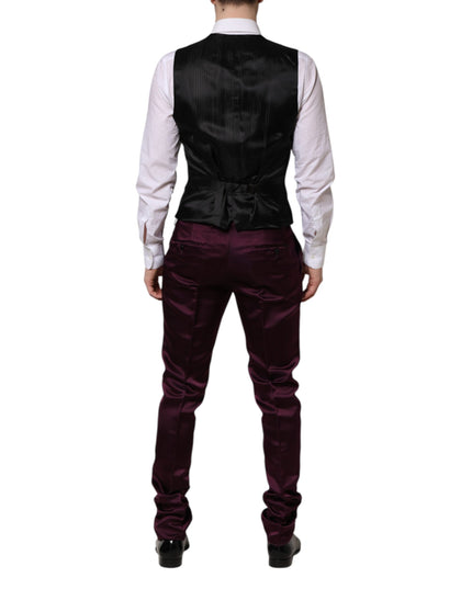 Dolce & Gabbana Dark Purple Silk 3Piece Single Breasted Suit