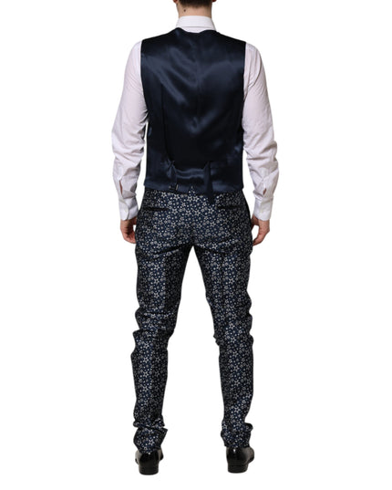 Dolce & Gabbana Blue MARTINI Star Jacquard 3 Piece Suit