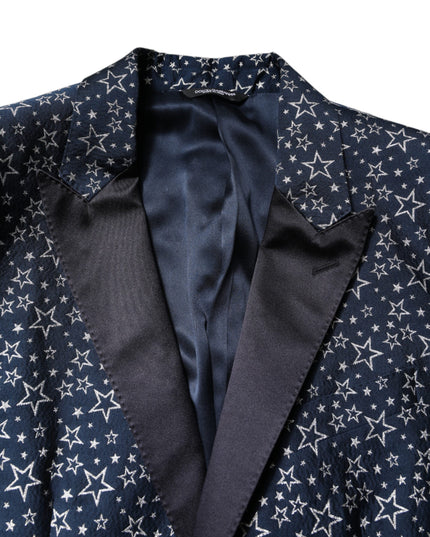 Dolce & Gabbana Blue MARTINI Star Jacquard 3 Piece Suit