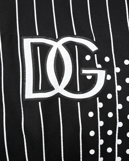 Dolce & Gabbana Black White Stripe Hooded Sweatshirt Sweater