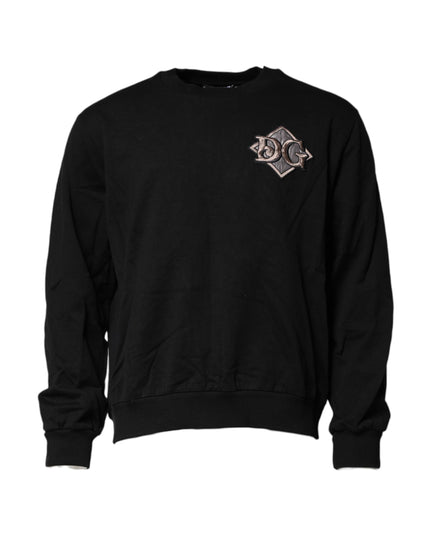 Dolce & Gabbana Black Logo Embroidery Sweatshirt Sweater