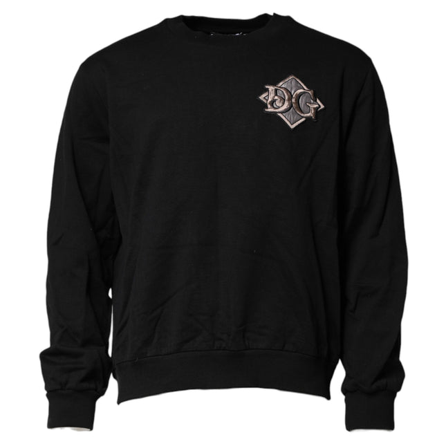 Dolce & Gabbana Black Logo Embroidery Sweatshirt Sweater