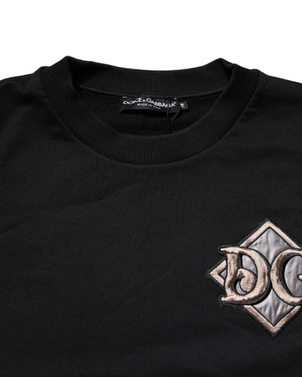 Dolce & Gabbana Black Logo Embroidery Sweatshirt Sweater
