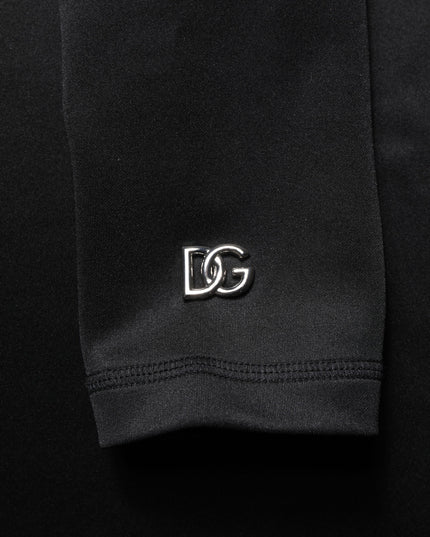 Dolce & Gabbana Black Polyester Turtleneck Pullover Sweater