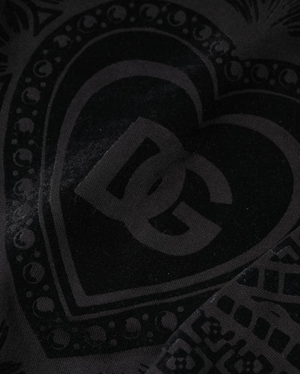 Dolce & Gabbana Black Printed Crew Neck Sweatshirt Sweater