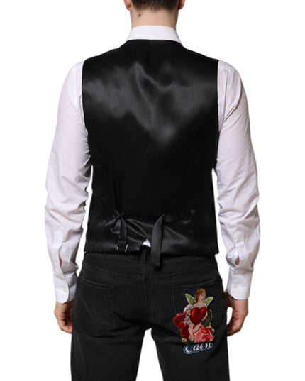 Dolce & Gabbana Green Wool Dress Formal Men Waistcoat Vest