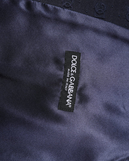 Dolce & Gabbana Dark Blue Logo Wool Formal Men Waistcoat Vest