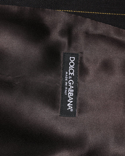 Dolce & Gabbana Black Stripes Wool Formal Men Waistcoat Vest