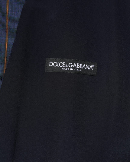 Dolce & Gabbana Blue Stripes Wool Formal Men Waistcoat Vest