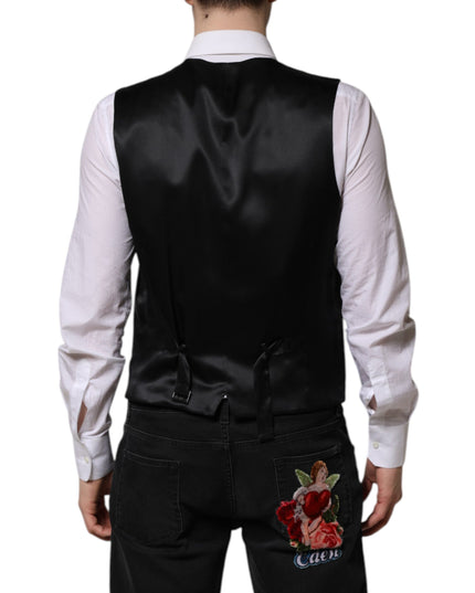 Dolce & Gabbana Dark Brown Dress Formal Men Waistcoat Vest