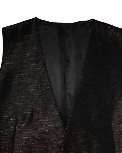 Dolce & Gabbana Dark Brown Dress Formal Men Waistcoat Vest