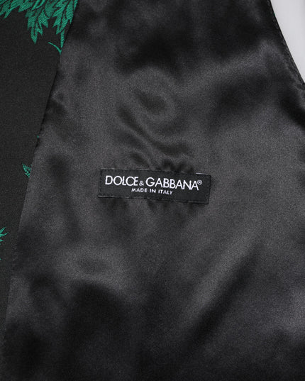 Dolce & Gabbana Red Floral Brocade Formal Men Waistcoat Vest