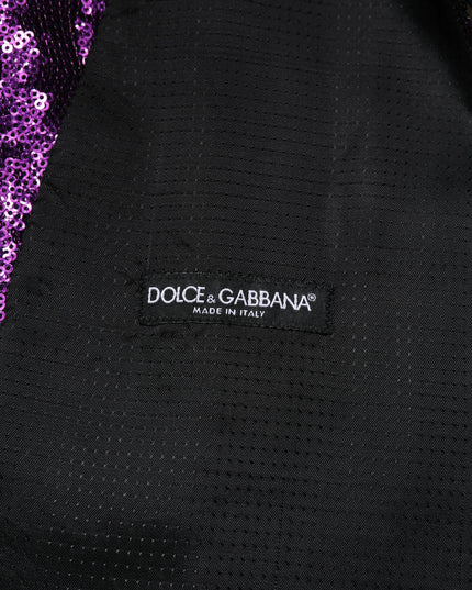 Dolce & Gabbana Purple Sequined Dress Formal Waistcoat Vest