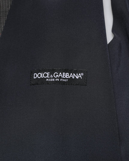 Dolce & Gabbana Gray Plaid Wool Formal Dress Waistcoat Vest
