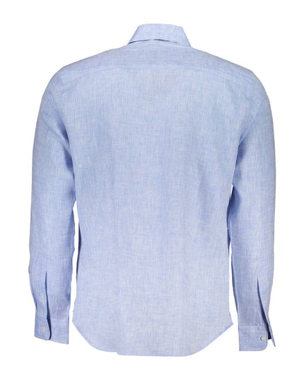 North Sails Light Blue Linen Men Shirt