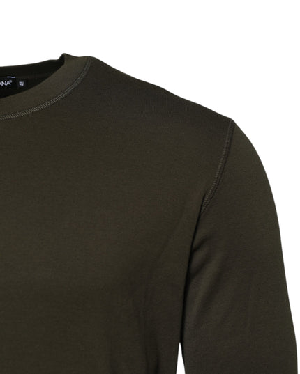 Dolce & Gabbana Dark Green Long Sleeves Crew Neck T-shirt