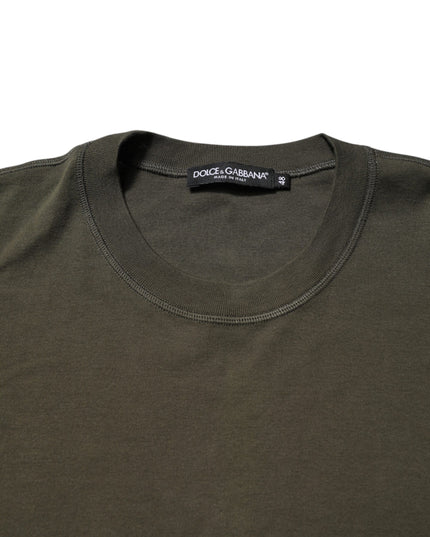 Dolce & Gabbana Dark Green Long Sleeves Crew Neck T-shirt