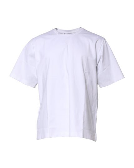 Dolce & Gabbana White Cotton Short Sleeves Crew Neck T-shirt