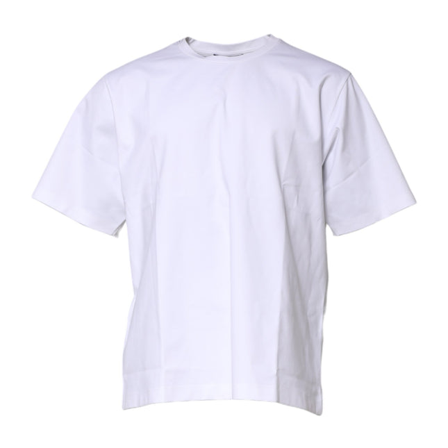 Dolce & Gabbana White Cotton Short Sleeves Crew Neck T-shirt