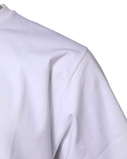 Dolce & Gabbana White Cotton Short Sleeves Crew Neck T-shirt