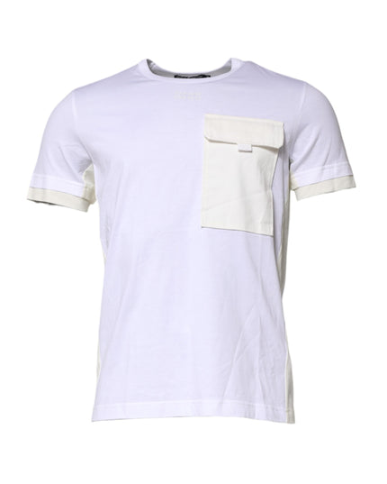 Dolce & Gabbana White Cotton Pocket Short Sleeves T-shirt