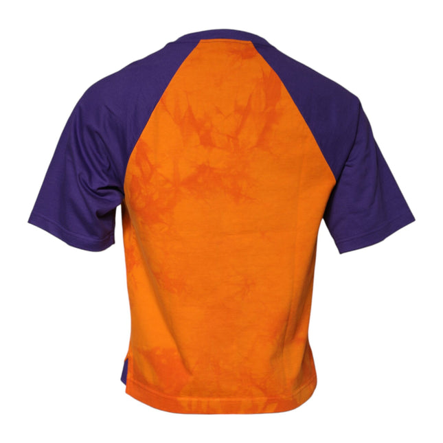 Dolce & Gabbana Orange Purple Printed Round Neck T-shirt