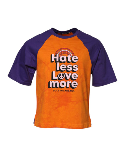 Dolce & Gabbana Orange Purple Printed Round Neck T-shirt