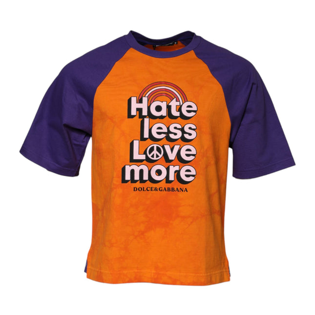 Dolce & Gabbana Orange Purple Printed Round Neck T-shirt