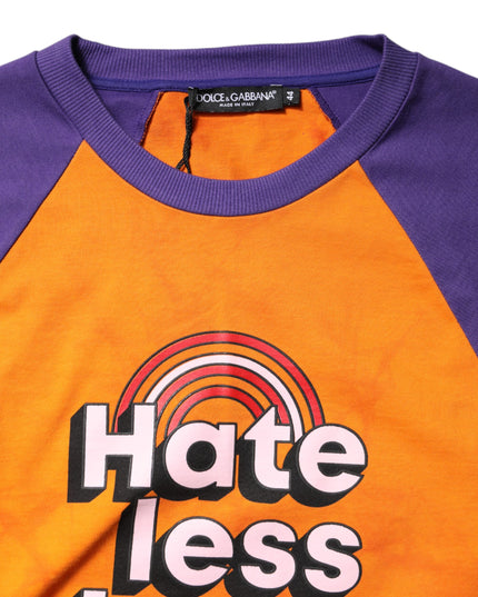 Dolce & Gabbana Orange Purple Printed Round Neck T-shirt