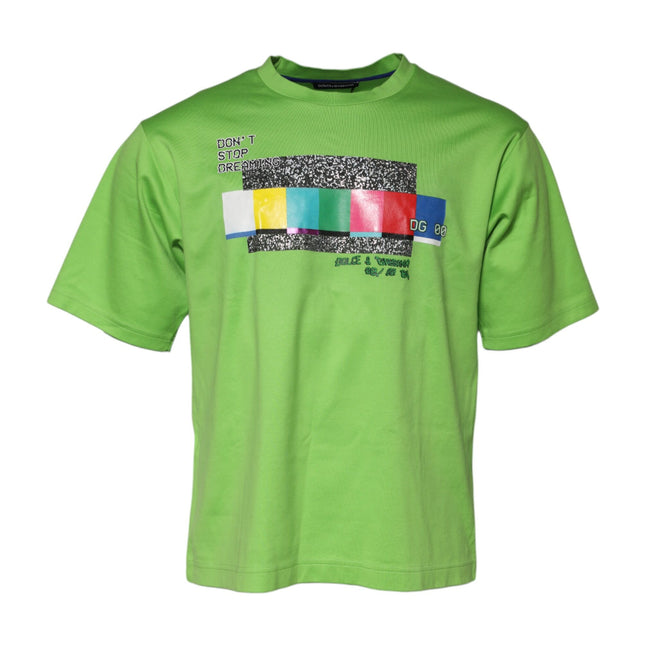 Dolce & Gabbana Green Graphic Printed Round Neck T-shirt