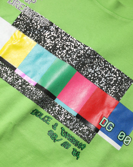 Dolce & Gabbana Green Graphic Printed Round Neck T-shirt