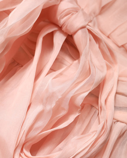 Dolce & Gabbana Pink Silk Chiffon A-line Pleated Midi Dress