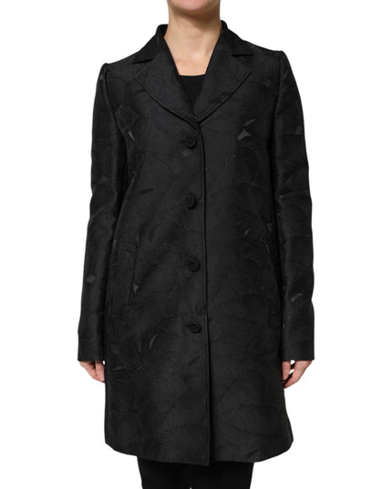 Dolce & Gabbana Black Single Breasted Trench Coat Jacket